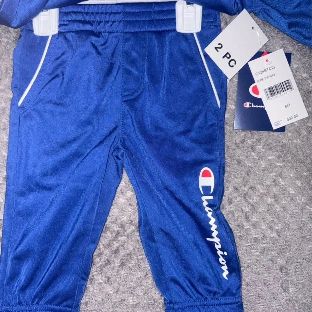 Champion Royal Blue 6 Month Tracksuit with White Stripes